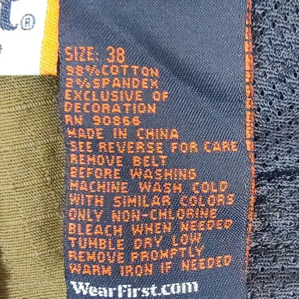 Wear First Men's Stretch Cargo Shorts Size 38 Brown Twill Flat Front Outdoors